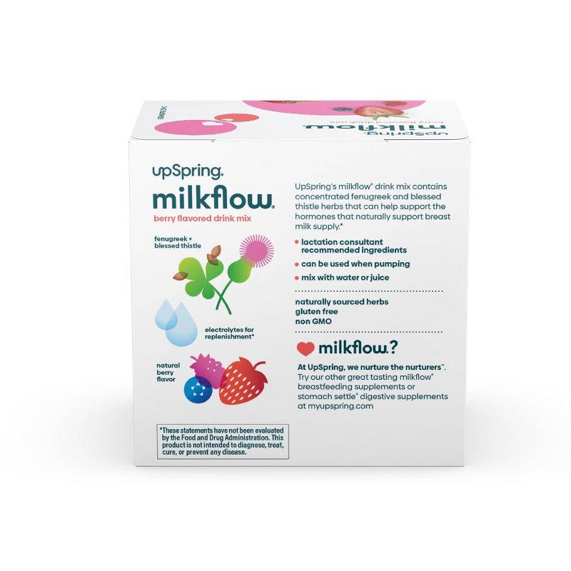 UpSpring MilkFlow Drink Mix Breastfeeding Supplement with Electrolytes - Berry Flavor - 16ct, 4 of 14