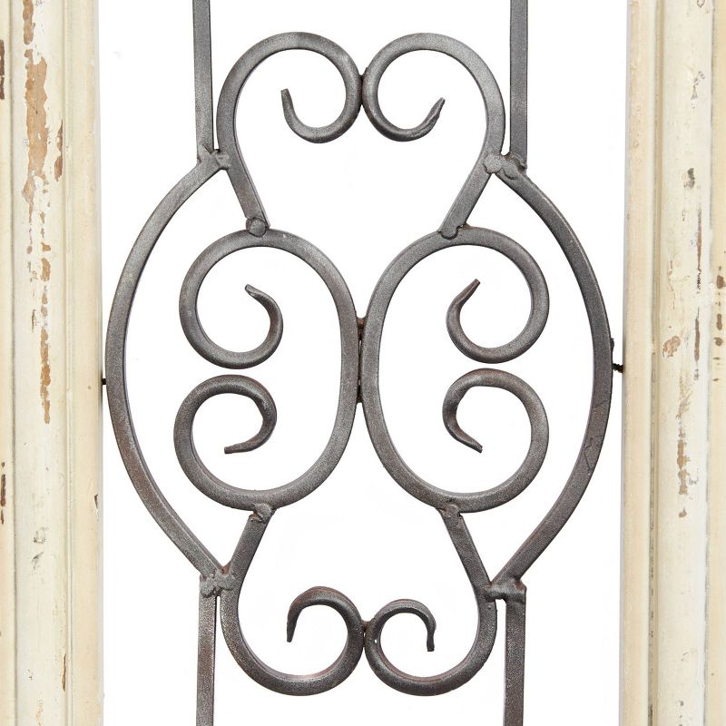 Wood Scroll Window Inspired Wall Decor with Metal Scrollwork Relief White - Olivia &#38; May, 5 of 22