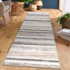 Machine Washable Indoor Modern Geometric Area Rugs with Stripped Lines, Soft Non Slip Floor Carpet for Home Office - 3 of 4