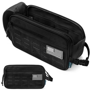 Pavilia Tactical Toiletry Bag for Men, Hygiene Travel Bag, Military Dopp Kit, Water Resistant Molle Pouch, Shaving Grooming Organizer Case - 1 of 4