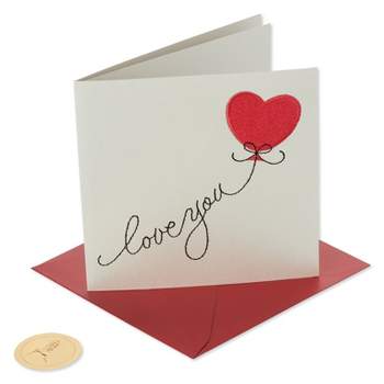 Valentine's Day Card Embroidered Heart Balloon - PAPYRUS
