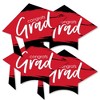 Big Dot of Happiness Red Graduation - Grad Cap Decorations DIY Party Essentials - Set of 20 - 2 of 4