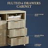 Coucheta Farmhouse 6 Drawers & 2 Shelves - Rustic Wood Chest of Drawers with Fluted Doors, 47" Wide Storage for Bedroom & Living Room - 4 of 4