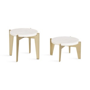 Kate and Laurel Icelyn Round Plant Stand Set - 1 of 4