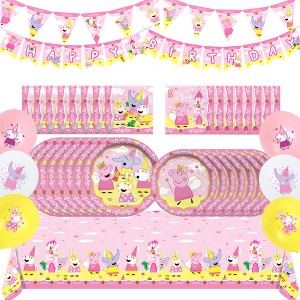 Treasures Gifted Princess Peppa Pig Birthday Supplies Complete Set for 24 Guests - 1 of 4