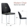 Syemin 4-Piece Armless Dining Chairs Set Upholstered Dining Chairs PU Material High Back Seats for Dining Room, Black, 17.7"*25"*38" - 4 of 4