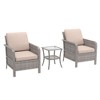 Sonkuki 3 Pieces Outdoor Patio Furniture Sets, Rattan Chair with Table Wicker Set for Backyard Porch, Garden, Poolside, Balcony - 2 of 4