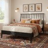 Polibi Boho Platform Bed Frame with Tall Slanted Headboard & Metal Support - 2 of 4
