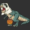 Men's Design By Humans Trex Ghost Costume Design Funny Halloween Dinosaur By Threadlets Tank Top - 2 of 3