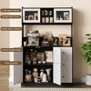 67" Tall Kitchen Hutch Storage Cabinet, Farmhosue Coffee Bar Cabinet with 3 Drawers and LED Lights, Freestanding Food Pantry Cabinet with Countertop - 4 of 4