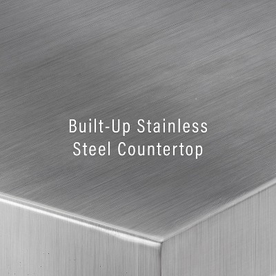 Silvia 51'' Classic White Kitchen Island with Stainless Steel Top