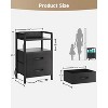 Night Stand Bedside Charger Bedroom - Nightstand Night Stand with Storage Shelf & 2 Fabric Drawers, Morden End Table with U-S-B Ports - 3 of 4