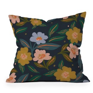 Deny Designs 18"x18" Oris Eddu Floral Pattern Square Throw Pillow: Indoor Abstract Design, Removable Cover, Machine Washable - 1 of 4