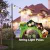Yescom 10 Ft String Light Pole Outdoor Metal Pole Aluminum Patio Backyard Party 2 Pack White - 2 of 4