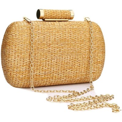BEAFUP Straw Clutch Purse for Women Wedding Hand-Woved Evening Straw Handbag Party Wedding Summer Beach Bag Wicker clutch