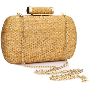 FATMOON Straw Clutch Purse for Women Wedding Hand-Woved Evening Straw Handbag Party Wedding Summer Beach Bag Wicker clutch - 1 of 4