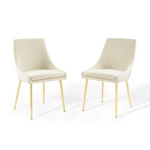 Modway Viscount Performance Velvet Dining Chairs - Set of 2 - 1 of 4