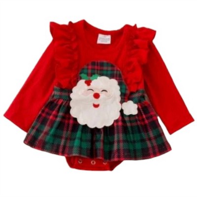 Baby Girl Santa Plaid Ruffle Onesie - Kids Charm
