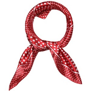 Allegra K Women's Floral Leopard Polka Dots Striped Print Square Kerchief Neck Scarf Shawl - 1 of 4