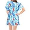 HAPPY BAY Women's Beachwear Summer Swim Beach Dress Cover Ups for Swimwear Women Short Fall Swimsuit Coverups for Women Tops XL-XXL Blue, Leaf - 3 of 4