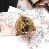 TopComfy Decorative Object Brass Sundial Compass for Outdoor Garden Decor, Gold, 4.5"*4.5"*3" - 2 of 4