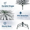 TackView Artificial Christmas Tree, Large Flocked Slim Pencil Christmas Tree with Lights, Snowy Branch Tips, Metal Stand for Living Rooms - 4 of 4