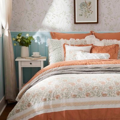 California King Blue Cotton Reversible Comforter Set