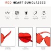 4E's Novelty Red Cowboy Hat with feathers With Heart Shaped Sunglasses for Women, Cowgirl Hat for Women Party Dress Up (Red) - 3 of 4