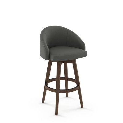 26" Keaton Swivel Counter Height Barstool Dark Gray/Dark Brown - Amisco