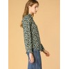 Allegra K Women's Point Collar Long Button Sleeve Button Down Floral Shirt - 4 of 4