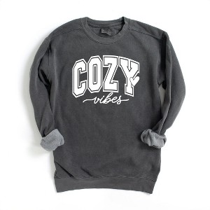 Simply Sage Market Women's Garment Dyed Graphic Sweatshirt Cozy Vibes Bold - 1 of 2