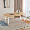 Vynxaria Oak Extendable Coffee Table with Versatile Design for Dining and Office Spaces - 2 of 4