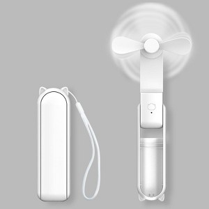 Link Handheld Mini Foldable 3 In 1 Fan Built In Portable Charger For Complete On the Go Freedom - Great For Indoor & Outdoor Use - 1 of 3