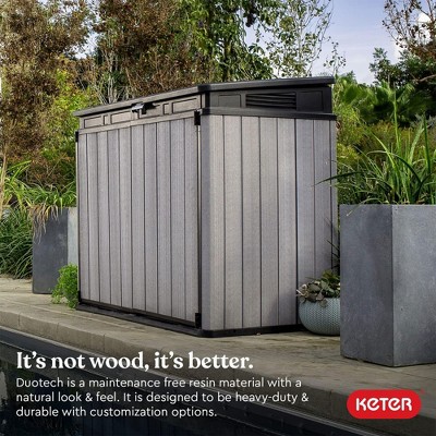 Gray Resin Outdoor Storage Shed with Double Doors