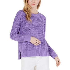 maison Jules Womens Chenille Pullover Sweater, Purple, Small - 1 of 1