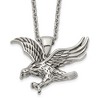 Chisel Stainless Steel Polished Eagle Pendant on a 24" Cable Chain Necklace - 2 of 4
