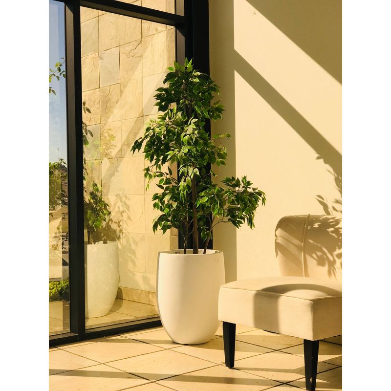 Rosemead Home &#38; Garden, Inc. - 17&#34; Wide Lightweight Concrete Outdoor Bowl Decorative Planter Pure White, 6 of 11