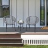 Tangkula 3 Pieces Acapulco Chair Set Wicker Conversation Bistro Set w/ Tempered Glass Table - 2 of 4