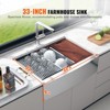 VEVOR Farmhouse Kitchen Sink, 304 Stainless Steel Drop-In Sinks, Top Mount Single Bowl Basin with Ledge & Accessories, Household Dishwasher Sinks - 3 of 4