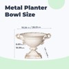 Vintage French Country Metal Planter Bowl with Handles ¨C Rustic Shabby Chic Pedestal Flower Pot for Indoor & Outdoor Decor - 4 of 4