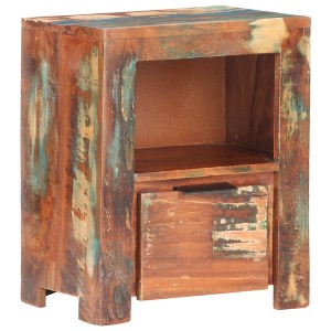 vidaXL Bedside Cabinet 15.7"x11.8"x19.7" Solid Reclaimed Wood - 1 of 4