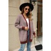 Coolmee Women's Striped Cardigan Long Sleeve Open Front Sweater Knit Oversized Casual Loose Sweater - 3 of 4