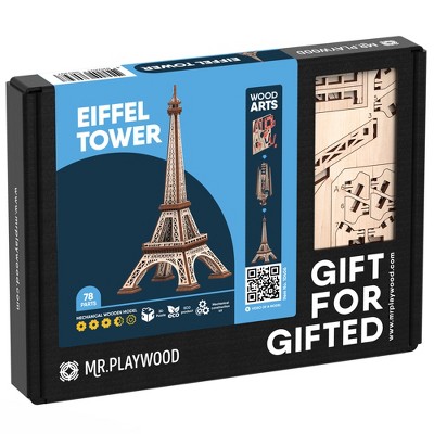 Mr.PLAYWOOD Eiffel Tower Wooden 3D Model, STEM Building Kit