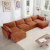 Modular Chenille Sectional Sofa with Under-Seat Storage Drawers and 2 Ottomans, U-Shaped Oversized 4-Seat Sofa for Living Room–The Pop Home - 3 of 4