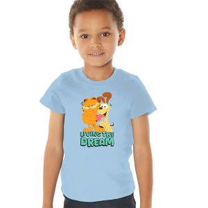 Toddler Boys' Garfield Movie Odie And Garfield T-Shirt (Large) For Youth Toddlers Light Blue - 1 of 4