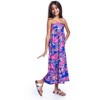 24seven Comfort Apparel Girls Blue Paisley Print Strapless Tube Maxi Dress - 2 of 4