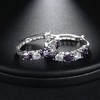 Hoop Earrings for Women Purple Cubic Zirconia White Gold Plated Ginger Lyne Collection - 2 of 4