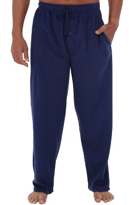 ADR Men's Soft Plush Fleece Pajama Pants, Warm Long Lounge Bottoms
