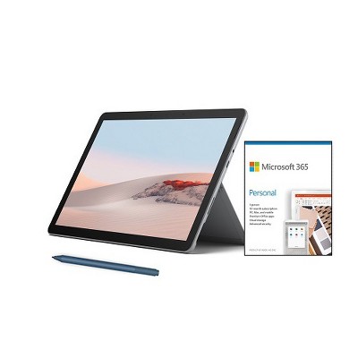 Microsoft Surface Go 2 VALUE BUNDLE 10.5" Intel Pentium Gold 4GB RAM 64GB eMMC Platinum+ Surface Pen Ice Blue + Microsoft 365 Personal 1 Yr For 1 User