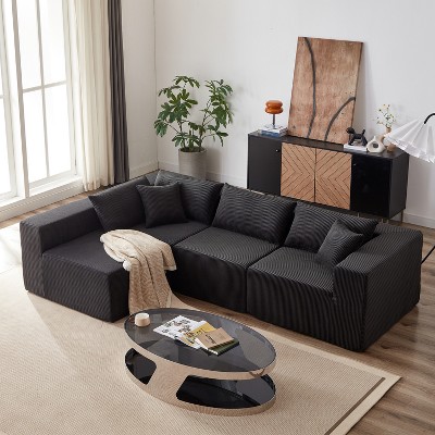 NicBex Couches for Living Room Modular L-Shaped Sectional Sofa Luxury Floor Couch Chenille Fabric Upholstered Sofa, 5 PC Free Combination